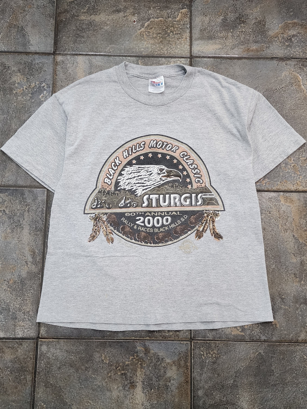 Vintage 2000 Sturgis Motorcycle Rally Medium Black Hills Biker Skater T Shirt